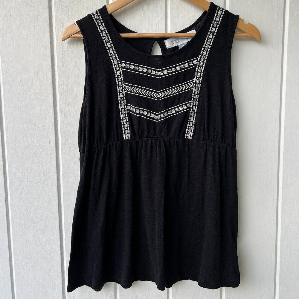 Old Navy Embroidered Maternity Tank Top - Black, size XS